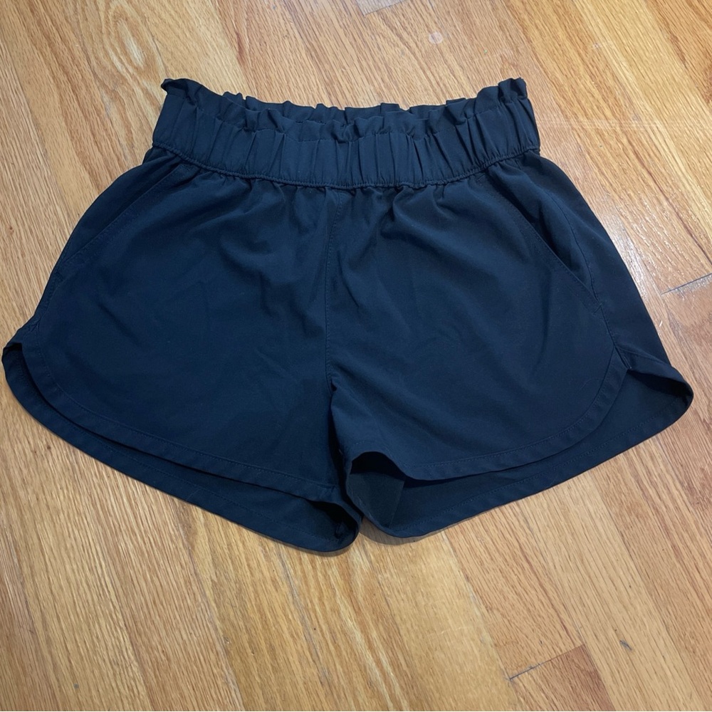 Vanilla Star Black Athletic Shorts with Ruffle Waist